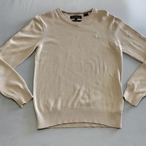 Ben Sherman Signature Beige/Cream Long Sleeve Men's Knitted  Jumper Size Small